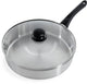 Poêle Bk bold 28cm avec couvercle - 3,8l - sans revêtement antiadhésif sans PFA - poêle induction - poêle inox - passe au four jusqu'à 160° - poignée de refroidissement - avec couvercle en verre - argent
