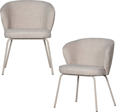 Chaises de salle à manger Woood admet - polyester - galet - lot de 2