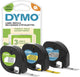 Pack de démarrage d'étiquettes letratag Dymo original avec étiquettes en papier, plastique et métalliques | 12 mm x 4 m en rouleau | autocollant | 3 rouleaux | pour imprimantes d'étiquettes letratag