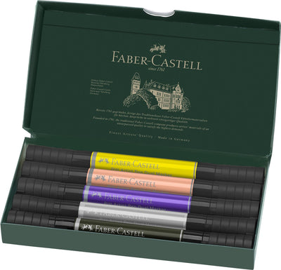 Stylo à dessin Faber-castell - stylo d'artiste Pitt - double marqueur - étui 5 pièces mode - fc-162006