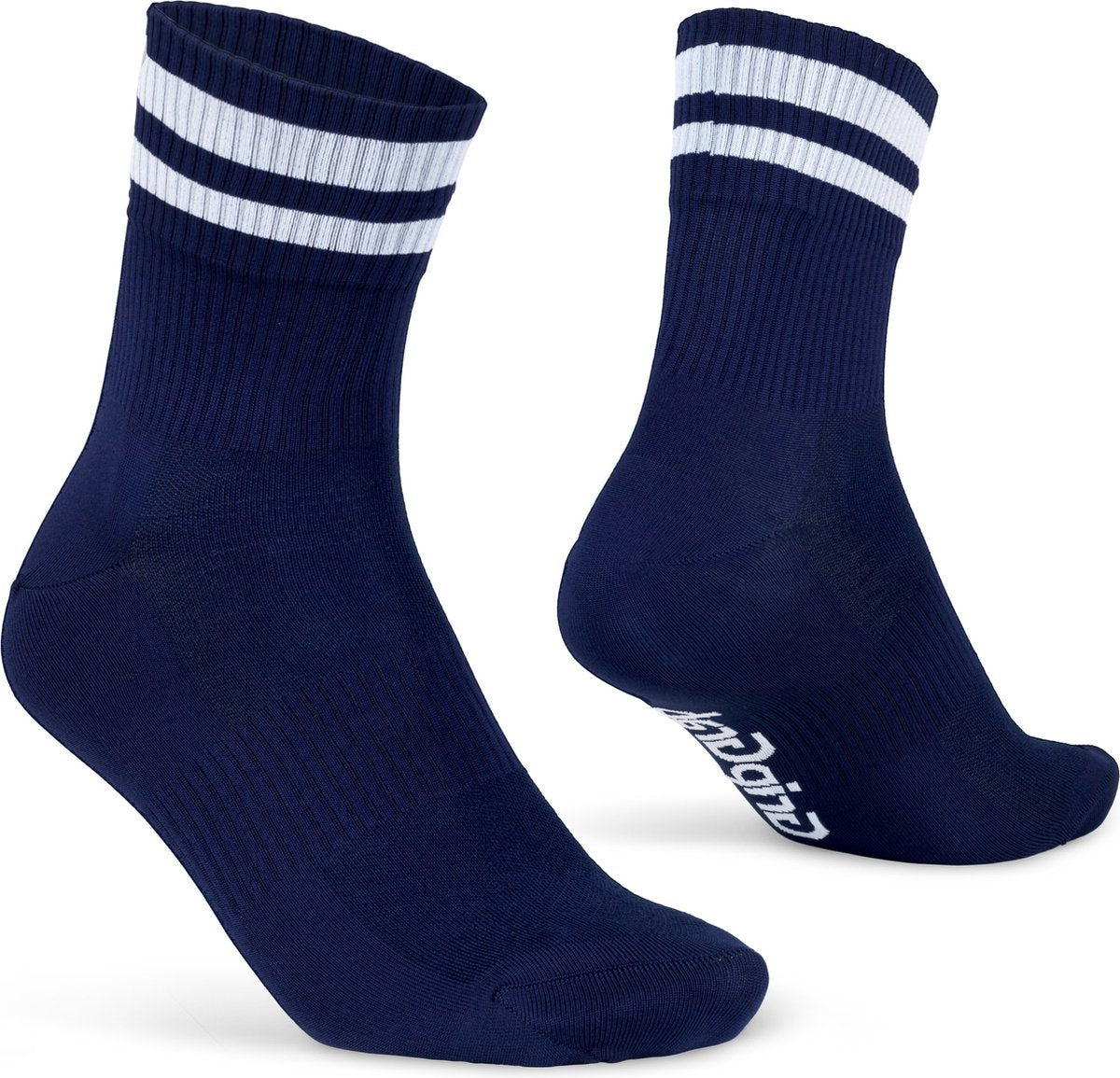Gripgrab - chaussettes de cyclisme d'été original stripes crew chaussettes de cyclisme rétro à rayures coolmax - unisexe - bleu marine - taille m (41-44)