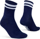 Gripgrab - chaussettes de cyclisme d'été original stripes crew chaussettes de cyclisme rétro à rayures coolmax - unisexe - bleu marine - taille m (41-44)