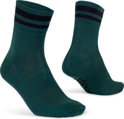 Gripgrab - chaussettes de cyclisme d'été originales à rayures chaussettes de cyclisme rétro à rayures coolmax - unisexe - vert - taille m (41-44)