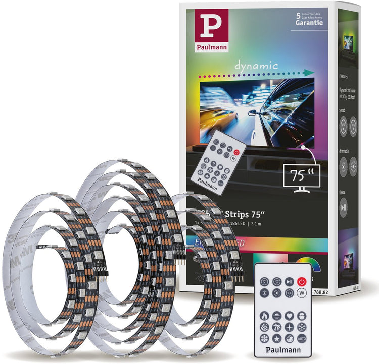 Paulmann bande LED usb divertissante éclairage tv 75 pouces - rgb+ - 5w - 5v - noir