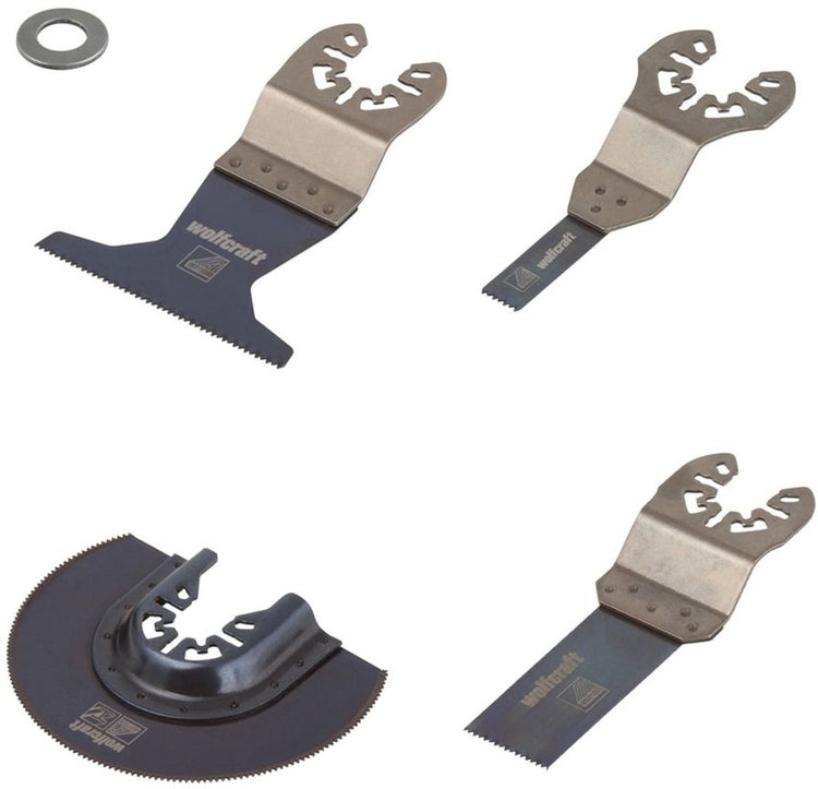 Wolfcraft - jeu de lames de scie multi-outils - jeu de lames de scie 4 pièces - starlock - pour stratifié - universel - 3961000