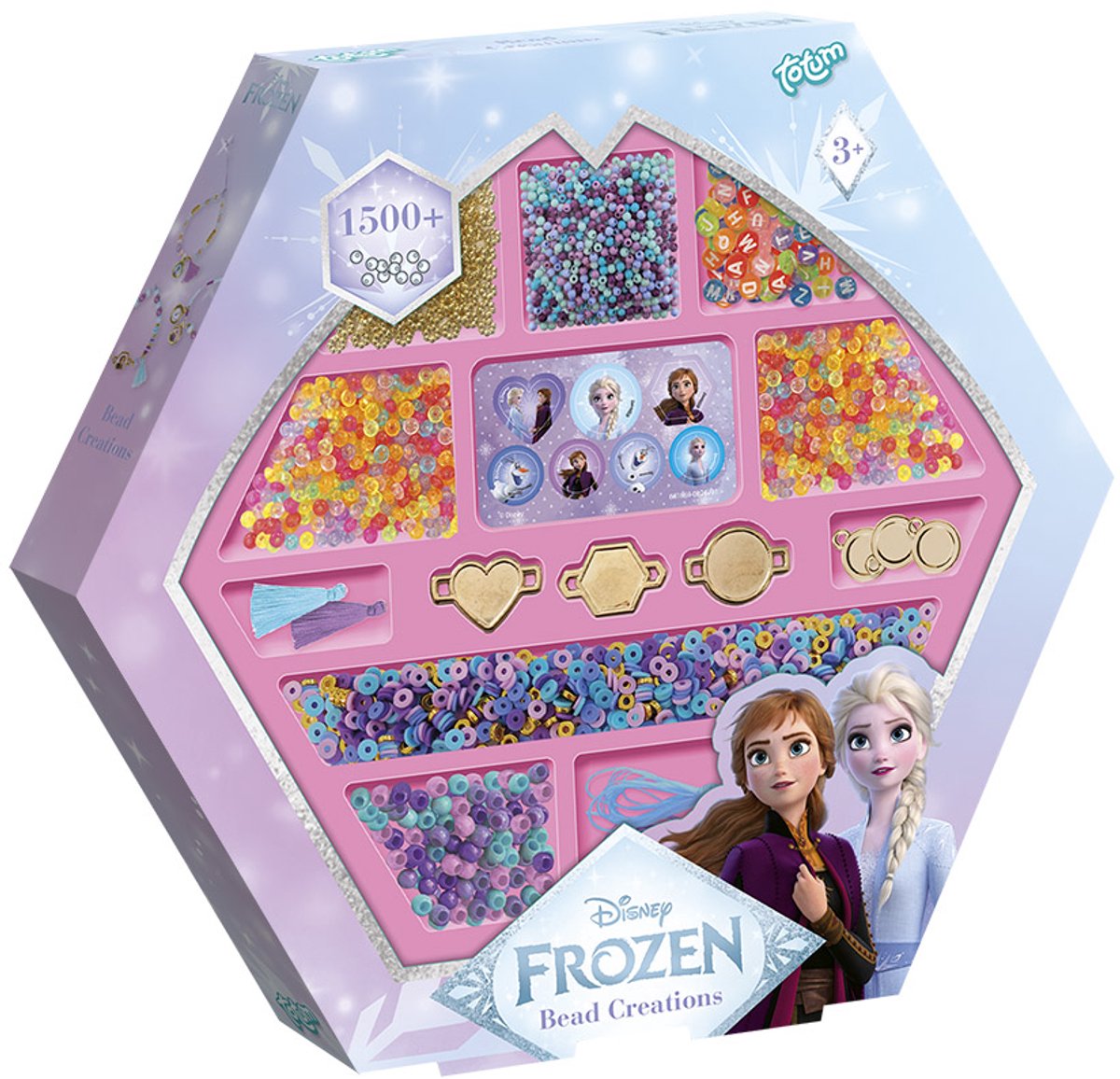 Totum Disney ensemble de perles la Reine des neiges 1500 pièces - 5 bracelets et fabrication de bijoux - artisanat jouets créatifs filles à partir de 3 ans bracelets d'amitié conseil cadeau