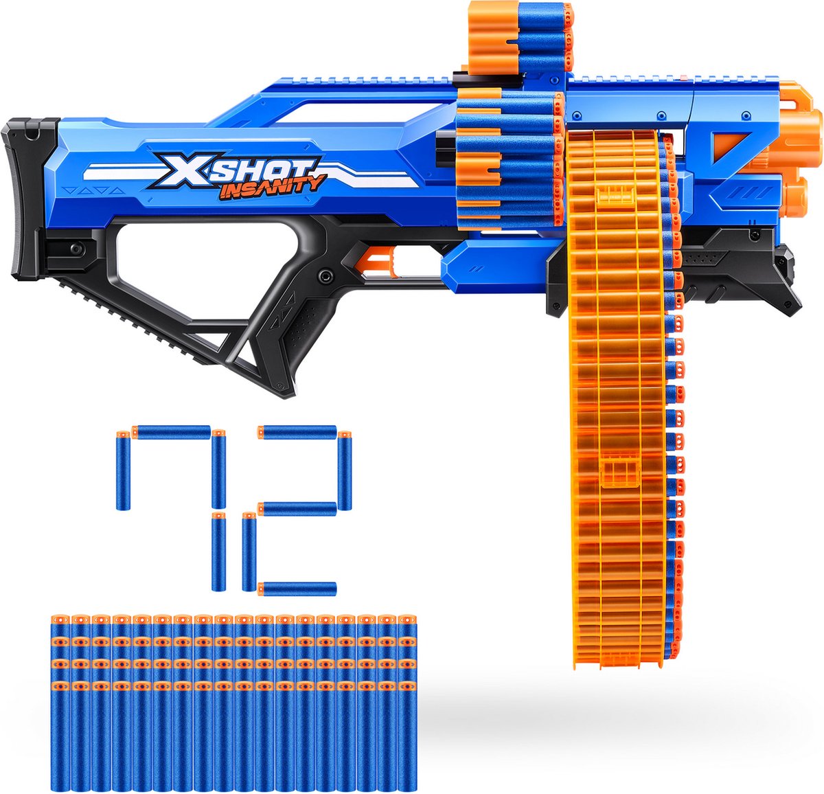 Zuru x-shot Insanity Mad Mega Barrel Blaster (72 DARTS)