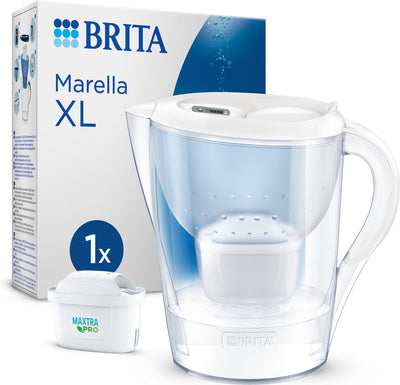 Brita - carafe filtrante - marella xl - 3,5l - blanc - incl. 1 cartouche filtrante tout-en-1 maxtra pro
