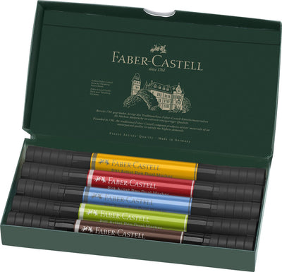 Stylo à dessin Faber-castell - stylo artiste pitt - marqueur duo - 5 pièces - fc-162005