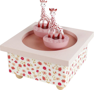 Boite à musique Sophie la girafe - sophie dansante - boite à musique bébé - cadeau maternité - cadeau baby shower - à partir de 12 mois - 11,5x11,5x8,5 cm - rose