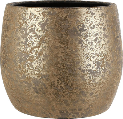 Pot de fleur décorations en mica - couleur or - céramique - 16 x 13 cm - pots de plantes