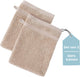 Faire taire. gant de toilette Living Hush Living - lot de 2 - 100 % coton - qualité lourde 500 g m2 - bordure élégante et boucle de suspension - 16x22 cm - sable