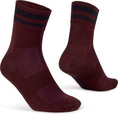 Gripgrab - chaussettes de cyclisme d'été originales à rayures chaussettes de cyclisme rétro à rayures coolmax - unisexe - rouge foncé - taille m (41-44)