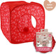 Comète cupidon en bois de rose - jouet pour chat - cube pop-up pour chat - cadeau de Noël - imprimé canne en bonbon