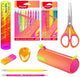 Maped office maped neon xl bundle – set de dessin complet avec trousse, crayons, feutres et ciseaux