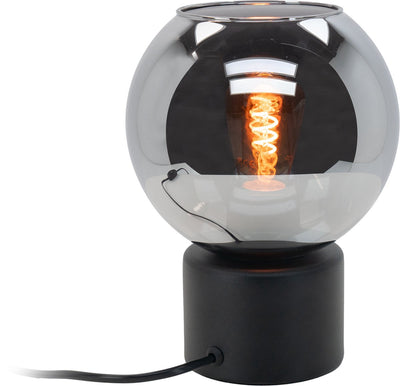 Lampe de table Eglo centara - e27 - ø 16,5 cm - verre fumé noir