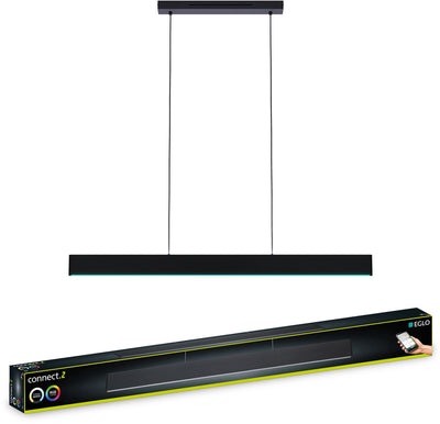 Eglo connect.z andreas-z suspension - 117 cm - noir|blanc - lumière blanche rgb réglable - dimmable - zigbee