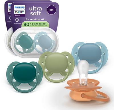 Philips avent ultra soft – sucette en silicone super douce (18 mois+) – pour peaux sensibles – 4 pièces - scf093 08