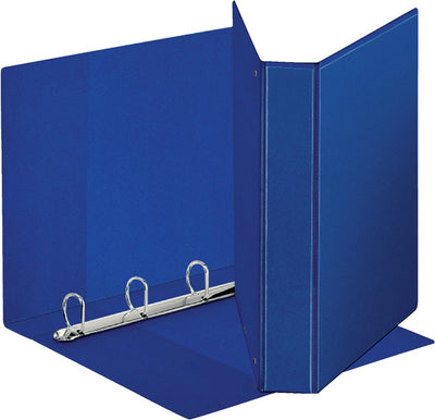 Reliure à anneaux Esselte panorama 4D avec pochette plaquée - largeur de dos de 38 mm - bleu