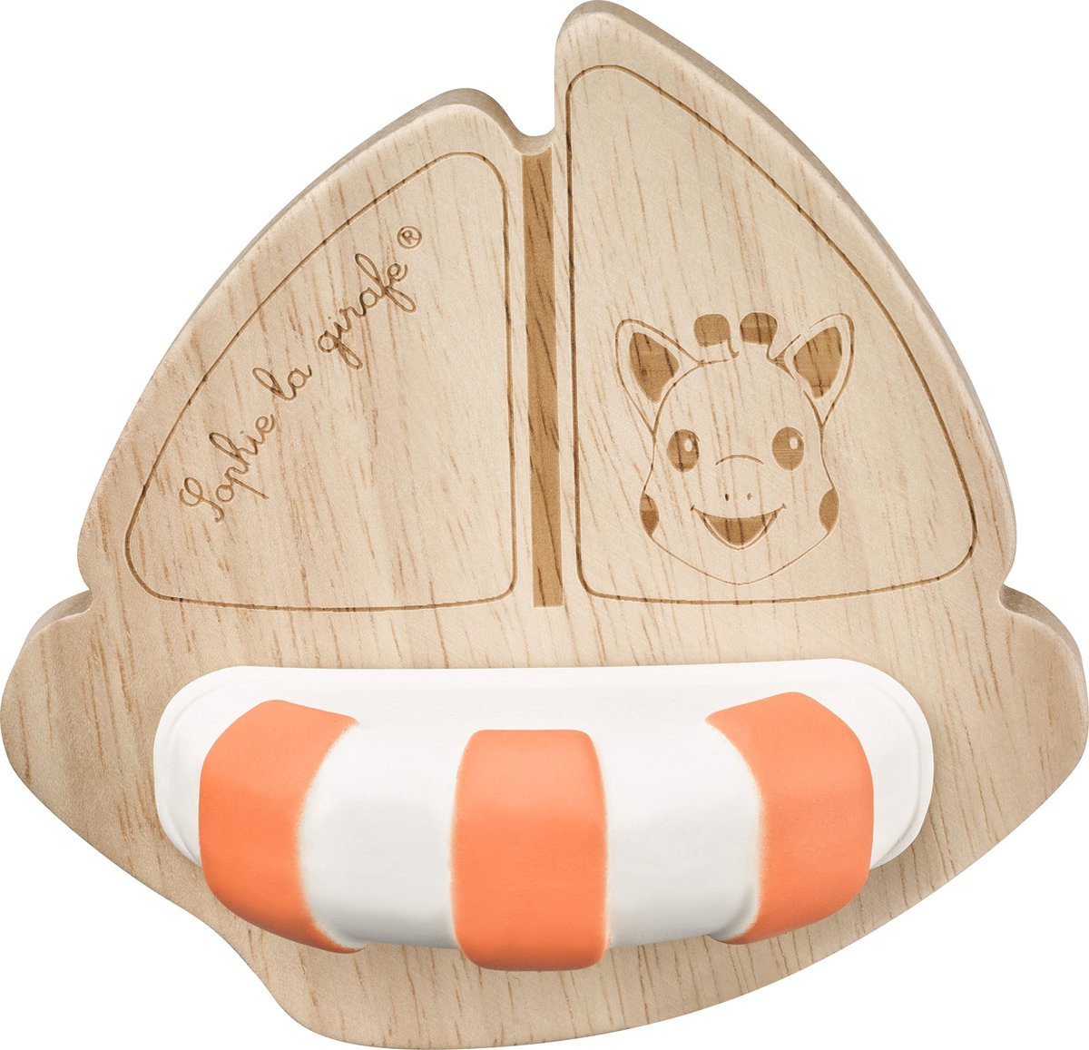 Bateau de bain so'pure Sophie la girafe - jouets de bain - jouets bébé - à partir de 0 mois - bois d'hévéa 100% naturel - ok-biosourcé - 11,5x11x8 cm