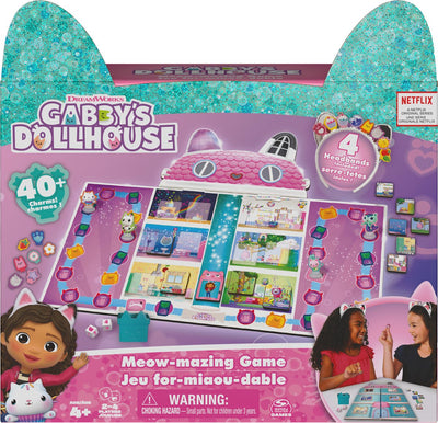 Spin Master Games Jeu de société Gabby's Dollhouse - avec 4 bandeaux oreilles de chat