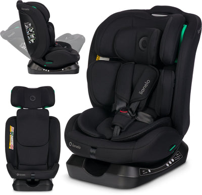 Siège auto Lionelo aart i-size 4en1 – 40-150 cm (0-12 ans) – rwf fwf – vers l'arrière jusqu'à 105 cm – installation avec ceinture de sécurité – appui-tête en mousse à mémoire de forme – 13 positions – inclinable – housse lavable – certifié r129
