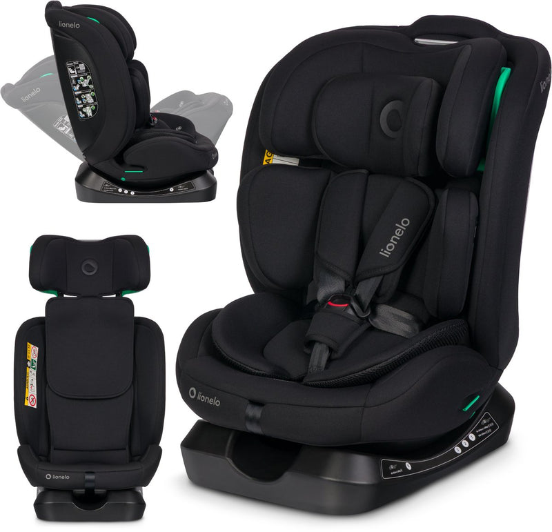 Siège auto Lionelo aart i-size 4en1 – 40-150 cm (0-12 ans) – rwf fwf – vers l'arrière jusqu'à 105 cm – installation avec ceinture de sécurité – appui-tête en mousse à mémoire de forme – 13 positions – inclinable – housse lavable – certifié r129
