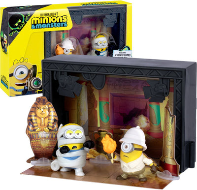 Moose Toys Minions Monsters - Studio de cinéma du temple momie - incl. 2 figurines de minions et accessoires de temple