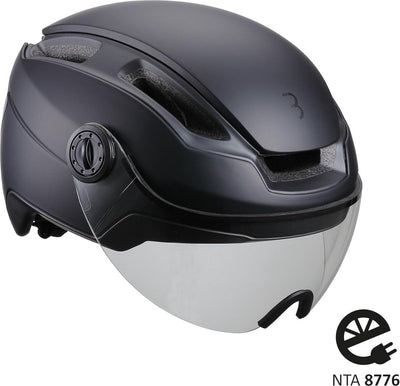 Bbb cycling speed pedelec casque avec visière - moyen 52 - 58 cm - certifié nta 8776 - casque de vélo femme vélo électrique - indra faceshield fumée transparente - bhe-56f