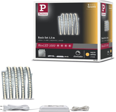 Paulmann maxled 1000 kit de base de bande LED 1,5m blanc chaud 18w 1100lm m 2700k 36va