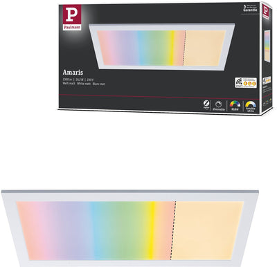 Paulmann panneau LED maison intelligente Zigbee 3.0 Amaris angulaire 595x295 mm 22W 1800lm RGBW+ blanc dimmable