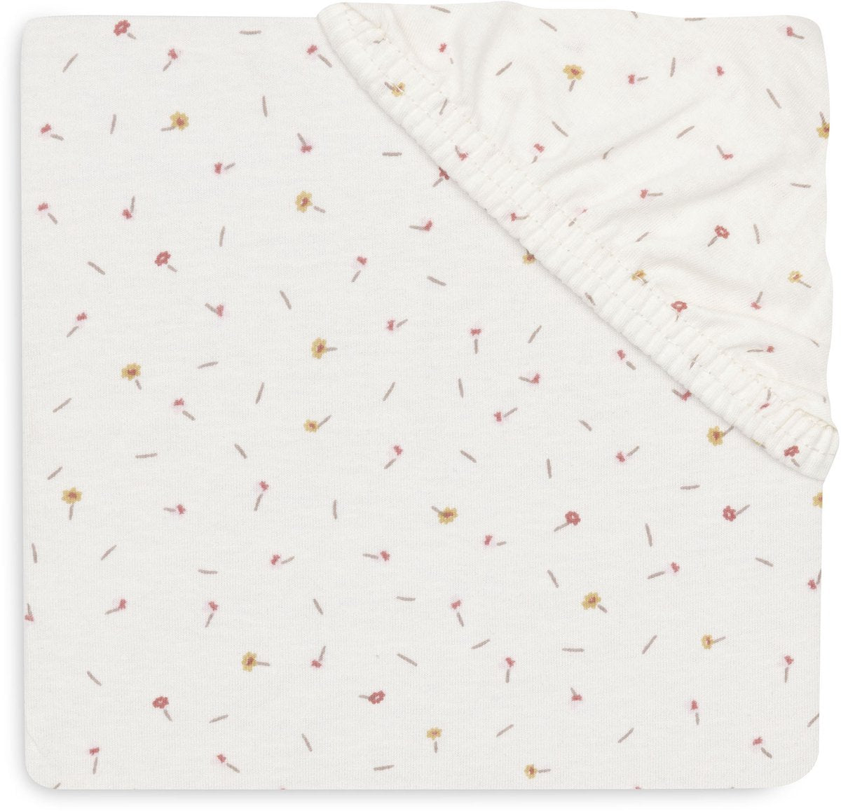 Drap housse Jollein pour lit - 60x120cm - jersey - joli pique-nique - gouttes de fleurs