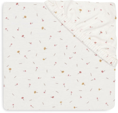Drap housse Jollein pour lit - 60x120cm - jersey - joli pique-nique - gouttes de fleurs