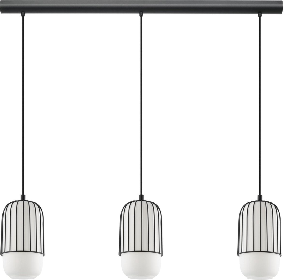 Lampe à suspension Eglo Muleges - e27 - 96 cm - noir et blanc