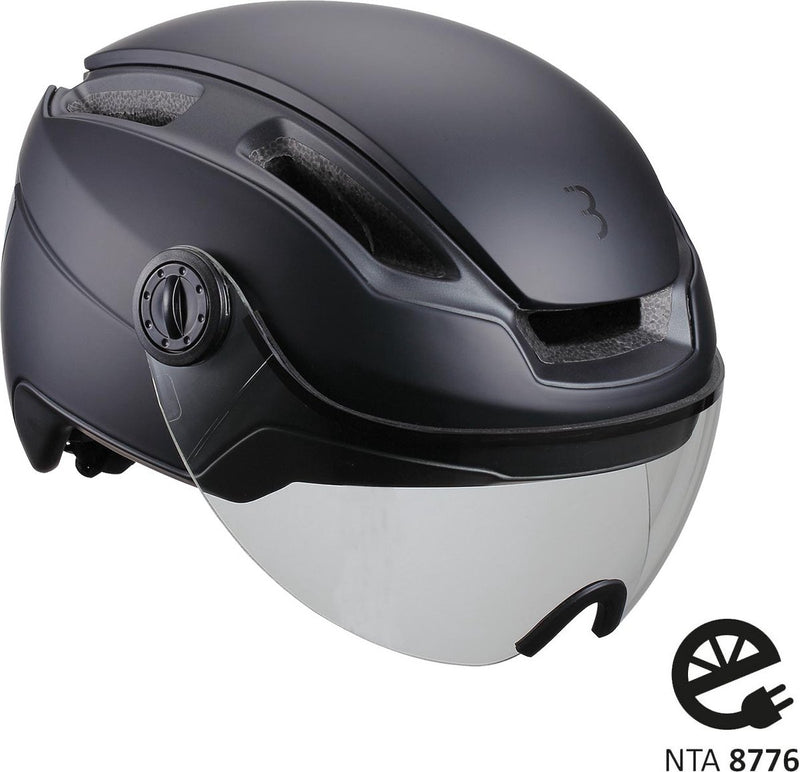 Bbb cycling speed pedelec casque avec visière - grand 58 - 62 cm - certifié nta 8776 - casque de vélo femme vélo électrique - indra faceshield fumée transparente - bhe-56f