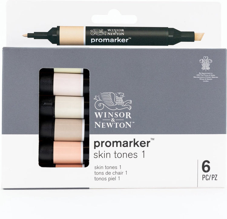 Winsor Newton 0290114 ProMarker™ 6 tons de peau ensemble 1 | marqueurs de mise en page professionnels marqueurs à alcool