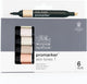 Winsor Newton 0290114 ProMarker™ 6 tons de peau ensemble 1 | marqueurs de mise en page professionnels marqueurs à alcool