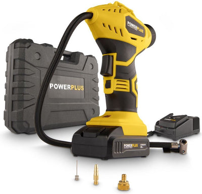 Compresseur à batterie Powerplus powx1700 - compresseur d'air - 18v - 8 bar - incl. 1 batterie de 1,5 Ah, chargeur, étui et accessoires