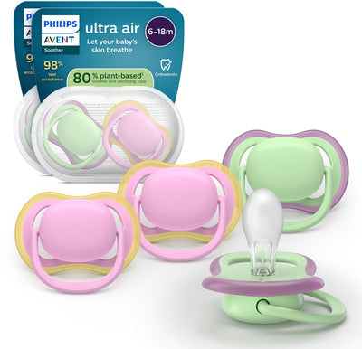 Philips avent ultra air – sucette respirante et légère (6-18 mois) – 4 pièces - scf087 25