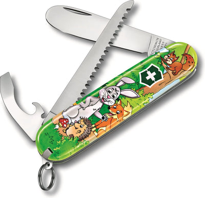 Victorinox mon premier couteau de poche junior - édition lapin - 9 fonctions - avec tour de cou et livre de coloriage