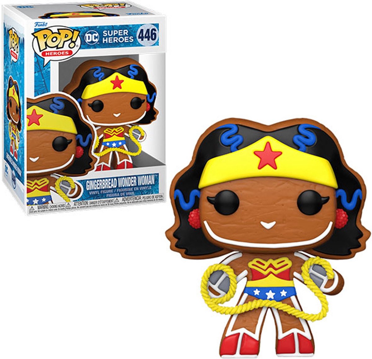 DC Comics Funko Wonder Woman - Pop des Fêtes 2022 ! héros Wonder Woman figurine de collection 9 cm - multicolore