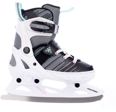 Tempish – system ice girl – patins réglables – patins pour enfants – blanc noir – ajustement réglable pour la croissance, doublure chaude – taille 29-32