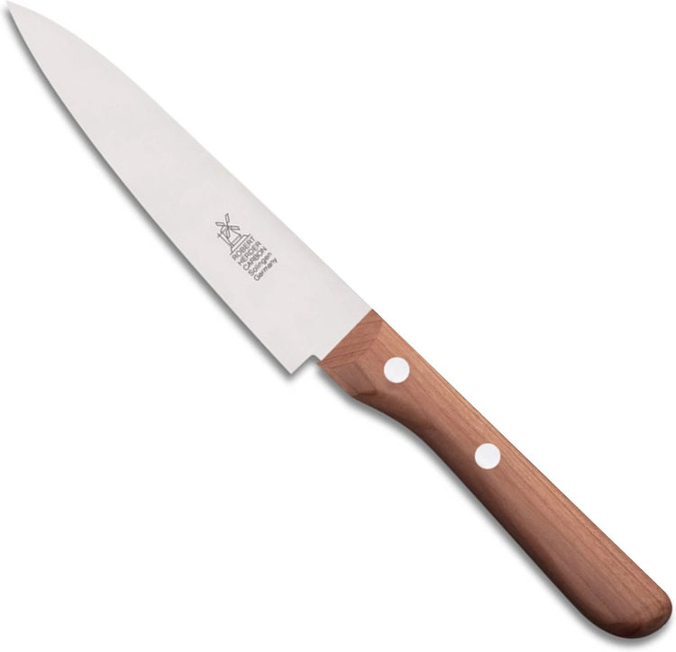 Couteau universel berger Robert – petit omnivore – acier carbone – pointe centrale – lame 13 cm – manche en merisier
