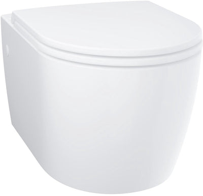WC suspendu rond Grohe start avec siège à fermeture amortie - sans rebord - écoulement horizontal - sans réservoir intégré - blanc alpin