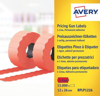Avery av-rplp1226 étiquettes de prix permanentes 10 rouleaux rouge