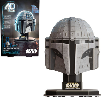 4d build star wars - le casque mandalorien - puzzle 3d - 88 pièces - kit de construction en carton