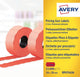 Étiquette pince Avery rouge - 2 lignes 18 caractères perm. 26x16m