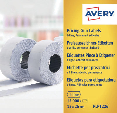 Avery étiquettes de prix rouleaux d'étiquettes permanents 26 x 12 mm jaune 10 pièces