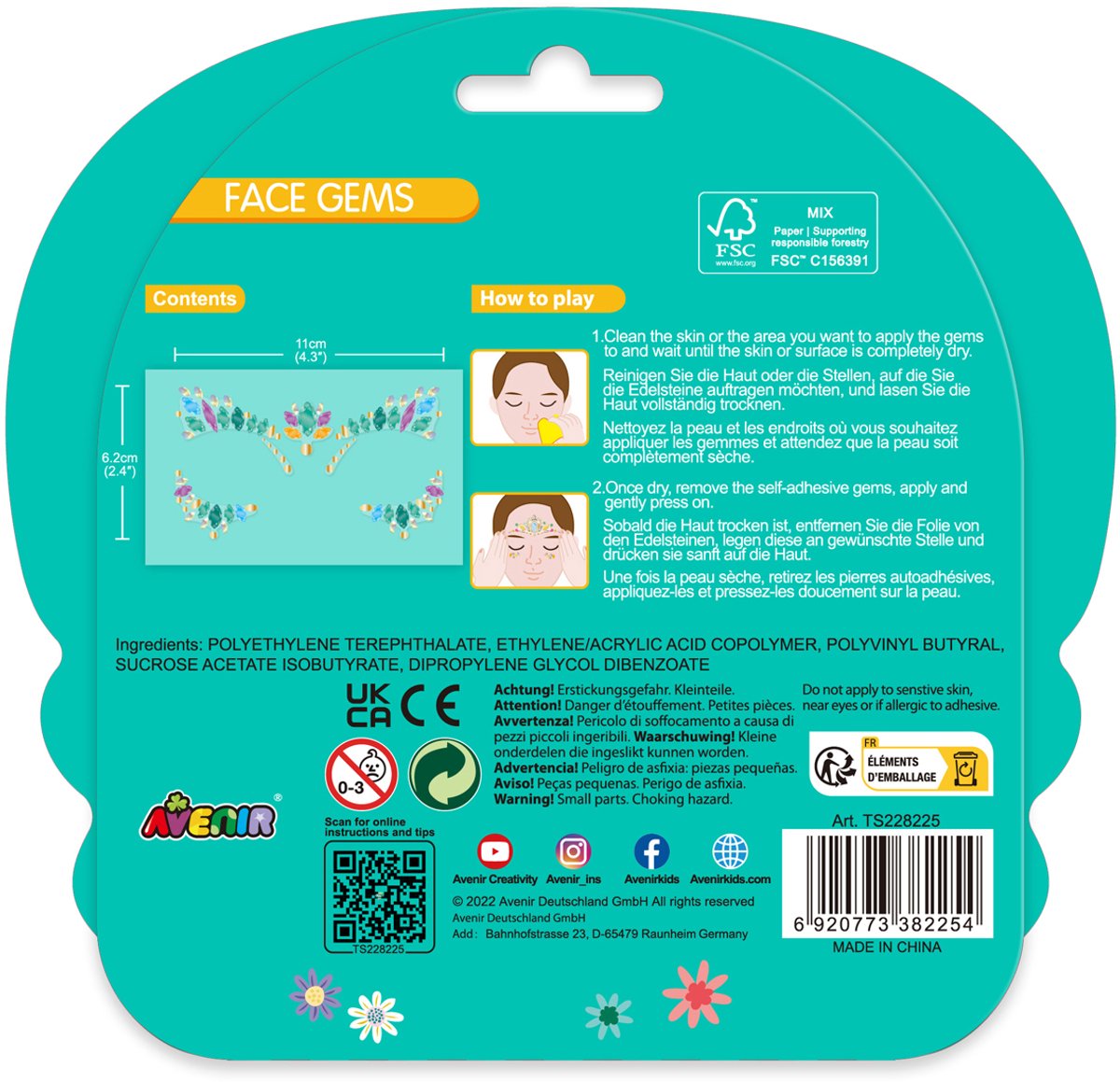 Stickers visage Avenir - ailes - bijou visage - décorez-vous - 3 ans