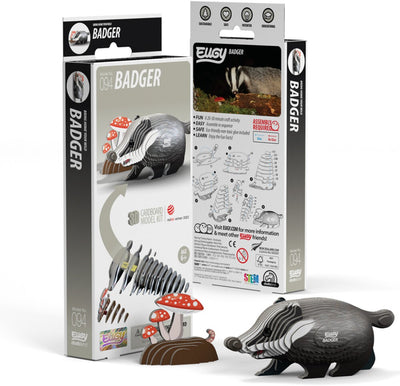 Puzzle 3D Eugy - blaireau - animaux sauvages - durable - collectionnez-les tous - 6 ans